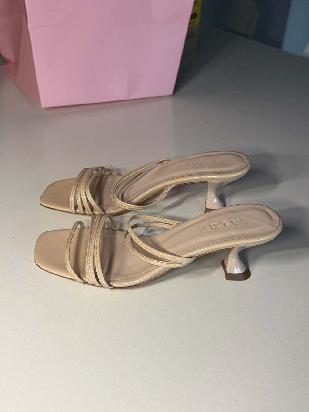 Kalda Simon Strappy Square-Toe Kitten Heel Sandals